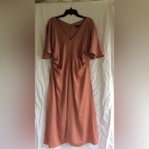 Pink Flutter Sleeve Roaman’s Dress